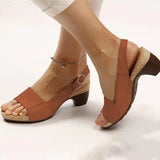 Breakj Women's Large Code 2023 Summer New Fish Mouth Clip Beach High Heel Buckle Buckle Women's