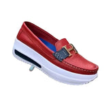 Breakj Autumn 2023 Thick Bottom Round Head Solid Color Women 40-43PU Light-Mouthed Women's Flat-Soled Single