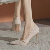 Breakj Sense Single Shoes Fine Heel New Pointed Small High Heels 2025 Spring And Autumn Heel Squint Small Women's French Women