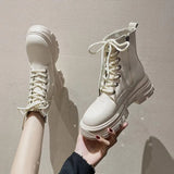Boots Online Celebrity Thick-Soled Martin Boots Women's Trend Ins2024 Autumn And Winter New British Style Short Boots Large Size