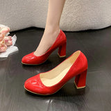 New Spring And Autumn Style Baotou Thick-Heeled High-Heeled Sandals Thick High-Heel Fashion Suit Solid Color Large-Size High-Heeled