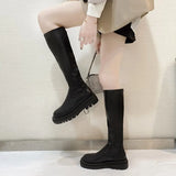 Flat Thigh High Boots Platform Women Slim Thick Sole Over The Knee Boots Women Shoes Black Winter Long Boots
