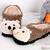 Cute Winter Warm Cute Cotton Slippers Thicken Plus Velvet Cartoon Hedgehog Floor