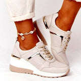 Shoes 2021 Summer Wedge Platform Casual Shoes Women Lace Up Sports Shoes Woman Plus Size Non Slip Breathable