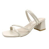 Breakj Women 2025 New Summer Temperament Fairy Fashion Heel One-Shoe Two Slippers Women's
