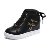 Heightened Women's Shoes 2024 Spring New Leisure High-Upper Shoes, All-Purpose Sports Shoes, Lightweight And Thin Single Shoes,