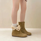 Breakj Short Barrel Boken Boots Comfortable Flat Bottom Short Boots Round Head Martin Boots 2025 Autumn And Winter New Set Casual Women