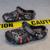 Breakj Men's Shoes 2025 New Men's One-Word Slippers Thick Bottom Wearing One Shoe Two Wear-Resistant Beach Cool Slippers Hole