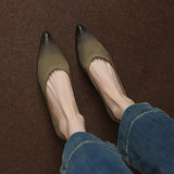 Breakj Retro Wiping Pointy Light-Mouthed Single-Shoe Women 2025 New Comfortable Soft Leather Thick Heel Low-Heeled Single