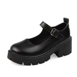 Breakj Summer Large-Size New Mary Jane Women's Shoes Thick Heel Thick-Soled JK Uniform Single-Shoe High-Heeled Women's Retro