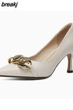 Size 33-40 Women Pumps Real Leather Sexy Thin High Heels Shoes For Woman 2023 Spring Party Office Lady Daily