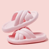 Soft Sole Pillow Slides for Women Summer 2023 Fashion Thick Platform Cloud Slippers Woman Flat Non Slip Flip Flops