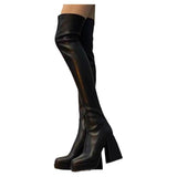Thick Heels Over The Knee High Boots for Women Punk Style Autumn Winter Chunky Platform High Boots Party Shoes