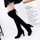 And Winter New Add Velvet Warm Retro Boots High Heel Thick Heel Platform Knee Boots Female Plus Size