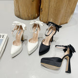 Spring New High Heel Waterproof Platform Single Shoe Spot