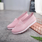Casual Shoes Light Sneakers Breathable Mesh Summer knitted Vulcanized Shoes Plus Size woman flats Shoes Flying net