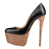 Round Head Waterproof Table Super High Heels Large Size Single Shoes Sexy Platform