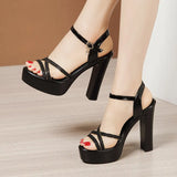 High-Heeled Model Sandals Women's Summer New Cheongsam Walking Sandals Waterproof Platform Thick Soles Large Size Open-Toed