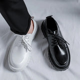 Breakj Leather Shoes Men 2023 New Plus Size Men's Boots 45 British Wind Versatile College Vintage Black Department Single Shoes