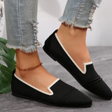 Breakj Summer New Pointed Single Shoes Women Low Help Fabric Shallow One-Legged Flat Heel Low-Heel Large Women's