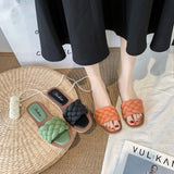New Women Slippers Fashion Weave Flat Sandal Ladies Outdoor Beach Lady Shoes Home Lovely Casual Office Female Flip