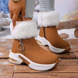 Breakj Snow Boots Women Winter New Brushing Short Cylinder Plus Velvet Warms High-Thick Bottoms To Keep Warm Snow Boots