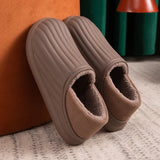 Waterproof Non-Slip Home Slippers Men Cotton Shoe EVA Slippers Winter Warm Indoor Ladies Soft Couples Platform Shoes