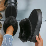 Winter Fluffy Fur Warm Snow Boots Women Thick Bottom Non Slip Cotton Padded Shoes Woman Plush Chunky Platform Ankle