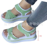 New Large-Size Thick-Soled Sandals Women's Flat-Soled Velcro Women's Beach