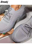 Women Sneakers Shoes 2023 Fashion Lace Up Platform Shoes Size 43 Mesh Casual Sports Shoes Woman Vulcanize Shoes Zapatillas