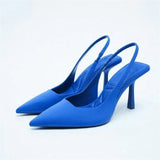 Breakj High-Heeled Sandals Baotou Behind The Empty Stumbling Stumbling New Shallow Tip Single-Shoe Fine Heel High