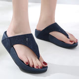 BEYARNEWomenshoes SummerFashion Genuine Leather Woman Non-slip Flip Flops Wedges Sandals FemalePlatform BeachShoes Free