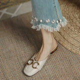 Breakj Temperament Simple Bag Head Slippers Women's 2025 Popular Fashion New Flat Heel Women's Shoes Summer Wearing Lazy Half