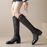 Hollow High Heels Women Cool Boots Sandals Sexy Knee High Shoes Summer Dress Fashion Breathable Pumps Zapatillas De
