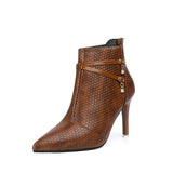 Breakj And Fashion Boots Women's Ultra-High And Short Boots 2023 New Pointed Linge Leather Autumn And Winter Thin Velvet Women's