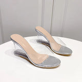 New Crystal Heel Sandals Transparent Belt High-Heeled Slippers Summer New Korean Fashionable