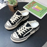 Breakj Casual Shoes Women Four Seasons Wear Ins Tide Beggar Shoes Net Red Korean Version Of Student Canvas Shoes Women