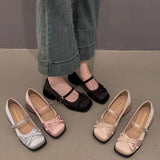 Breakj Version Of Fairy-Dish Noodle Butterfly Bow Head Mary Jane Heel 2025 Spring And Summer New Word With Tunlock Single