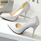 New Fashion High Heels Women Pumps Thin Heel Classic White Red Nede Beige Sexy Prom Wedding Shoes Blue Red
