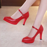 New Shallow Mouth Model Cheongsam Walking Show Shoes Women's High Heels, Sharp Heels And Large Size Professional Work