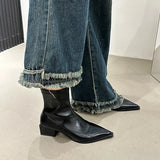 Breakj Short Boots Women's New 2023 Autumn / Winter Women's Boots Fashion Thick Heel Thin Boots Niche Design Martin