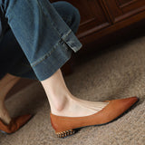 Breakj Retro Wiping Pointy Light-Mouthed Single-Shoe Women 2025 New Comfortable Soft Leather Thick Heel Low-Heeled Single