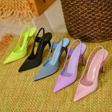 Breakj Pink High Heels Women's 2023 New Pointed French Fine Heel Muller Shoes Casual Wear Head Head