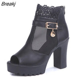 new Women Shoes High Heel Sexy Square Heel Sandals Women Pumps Party Ladies Shoes Peep toe Breathable Pumps Shoes
