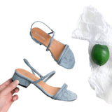 Summer Style Simple Fashion Convenient Sandals 2024 New Style Open Toe Low Heel Thick Heel Chic Fairy