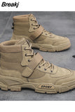 New Work Boots Men Comfort Desert Boots Retro Casual High Top Shoes for Men Round Toe Non-slip Hiking Booties Botas
