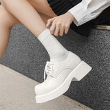 Breakj Thick Bottom Small Leather Shoes Male Fashion Joker College Style Happy Shoes Web Celebrity Belt Niche Ins Tide