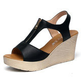 size 33-43 women summer sandals shoes 2019 solid platform wedge sandal female gladiator