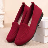 Women's Loafers Casual Flat Shoes Slip-On Low Heels Durable Retro Loafers Round Head Femme Footwear Mesh Soft Ladies