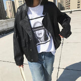 Women Short Pu Leather Punk Jacket Slim Zipper Faux Leather Coats Female Single Breasted Motorcycle Leather